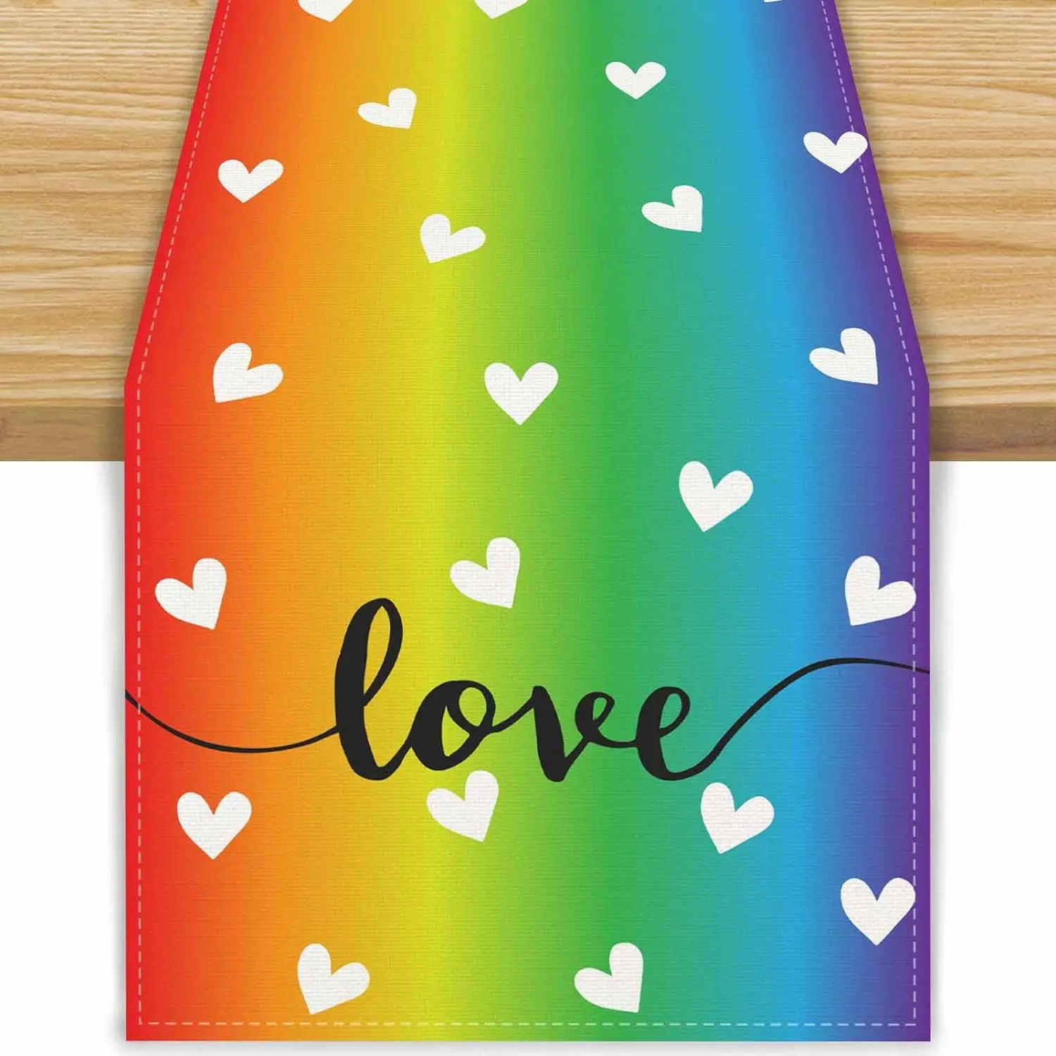 Tuti Rainbow Heart Table Runner